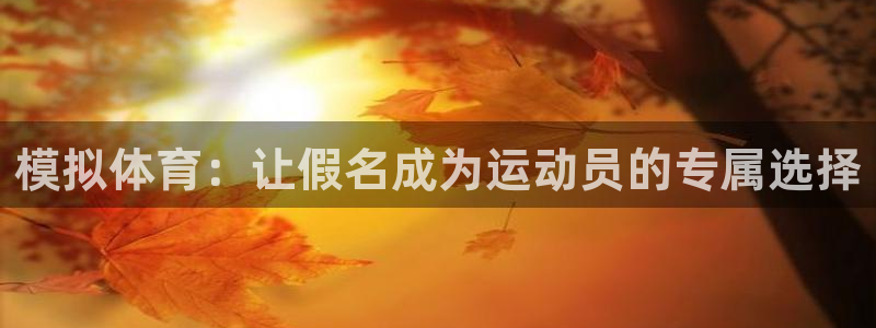 球速体育：模拟体育：让假名成为运动员的专属选择